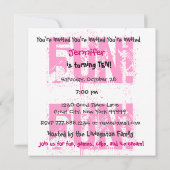 Kinderen 10e Verjaardag Custom Name Modern Pink Kaart (Achterkant)