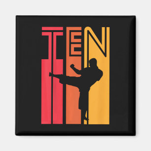 Kinderen 10e verjaardagscadeau Karate Retro Taekwo Magneet