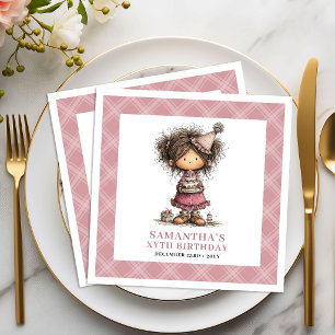 Kinderen 11e verjaardag Grappige aparte meisjes Ro Servet