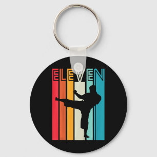 Kinderen 11e verjaardagscadeau Karate Retro Taekwo Sleutelhanger