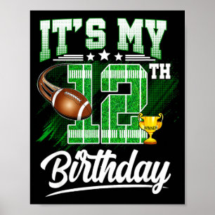 Kinderen 12 Jaar Mijn 12e Verjaardag Voetbal De Poster