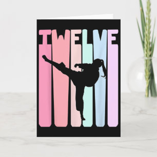 Kinderen 12e verjaardag Retro Taekwondo Karate Mei Kaart