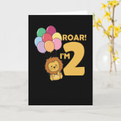 Kinderen 2. Birthday Lion 2 jaar oude jongen Kaart (Gele Bloem)