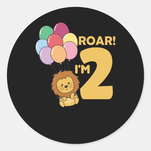 Kinderen 2. Birthday Lion 2 jaar oude jongen Ronde Sticker (Voorkant)