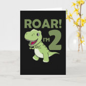 Kinderen 2. Geboortedag T-Rex 2 jaar oude Dino Kaart (Gele Bloem)