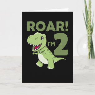 Kinderen 2. Geboortedag T-Rex 2 jaar oude Dino Kaart