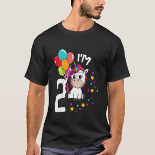 Kinderen 2 jaar verjaardag eenhoorn Meisje 2e verj T-shirt