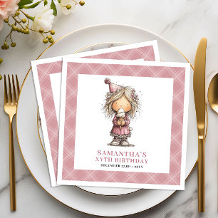 Kinderen 2e verjaardag grillig grappig apart meisj servet