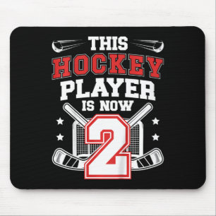 Kinderen 2e verjaardag ijshockey twee jaar oud ijs muismat