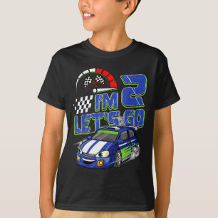 Kinderen 2e verjaardag raceauto 2 jaar oude jongen t-shirt