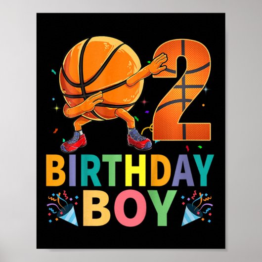 Kinderen 2e verjaardag skelet dabbing 2 jaar oude poster (Voorkant)
