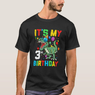 Kinderen 3 jaar dinosaurus Het is mijn 3e verjaard T-shirt