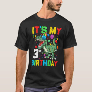 Kinderen 3 jaar dinosaurus Het is mijn 3e verjaard T-shirt