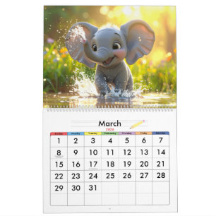 kinderen 3D-cartoon dierencalender – leuk & schatt Kalender