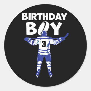 Kinderen 3e verjaardag IJshockey 3 jaar oude peute Ronde Sticker