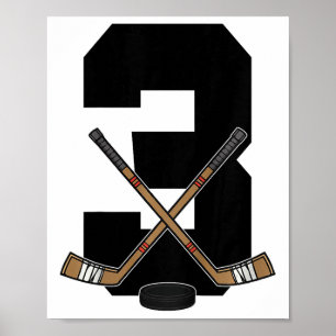 Kinderen 3e verjaardag IJshockey Kinderen Peuter J Poster