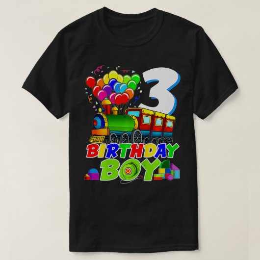 Kinderen 3e verjaardag Jongen Speelgoed Trein Grap T-shirt (Design voorkant)