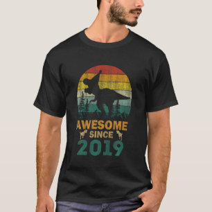 Kinderen 4 jaar oud Dinosaurus Geweldig Sinds 2019 T-shirt