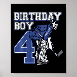 Kinderen 4 jaar oud ijshockey doelman thema verjaa poster