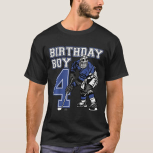 Kinderen 4 jaar oud ijshockey thema verjaardagsfee t-shirt