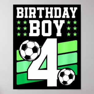 Kinderen 4 Jaar Oude Jongen 4e Verjaardag Cadeau V Poster