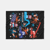 Kinderen 4 juli Bouwtrucks Voertuig Patriot Fleece Deken (Voorkant (Horizontaal))