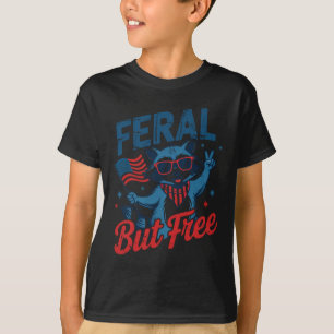 Kinderen 4 juli wild en vrij grappige wasbeer VS  T-shirt