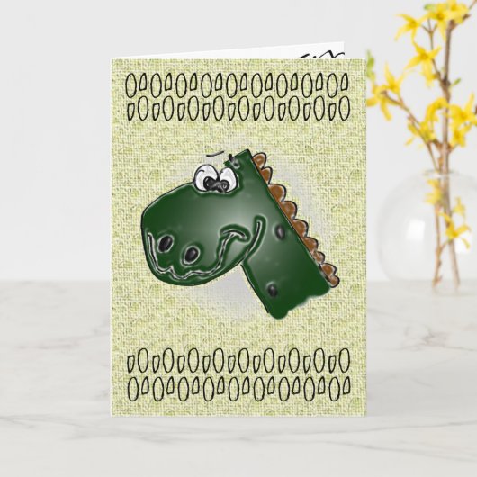 Kinderen 4e verjaardag 3D dinosaurus Kaart (Gele Bloem)