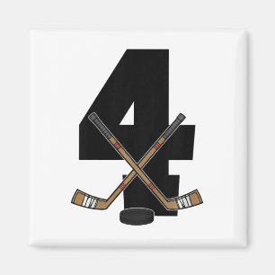 Kinderen 4e verjaardag IJshockey Kinderen Peuter J Magneet