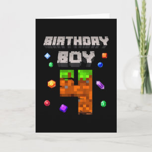 Kinderen 4e verjaardag Jongen 4 Video gamer Pixel  Kaart