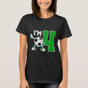 Kinderen 4e Voetbal Verjaardagsfeestje Vier Jaar O T-shirt