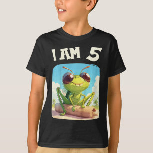 Kinderen 5 jaar oud 5 verjaardag krekels jongen me t-shirt