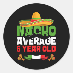 Kinderen 5 Jaar Oude Mexicaanse Fiesta 5e Verjaard Ronde Sticker
