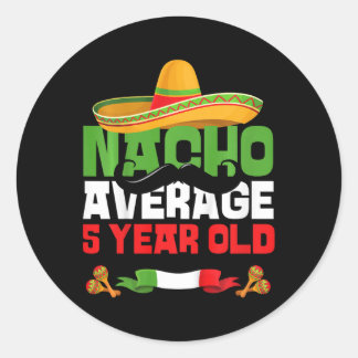 Kinderen 5 Jaar Oude Mexicaanse Fiesta 5e Verjaard Ronde Sticker