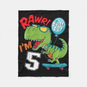 Kinderen 5e verjaardag 5 jaar oude jongen T-rex Sk Fleece Deken