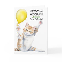 Kinderen 5e verjaardag Leuke cartoon kat met naam