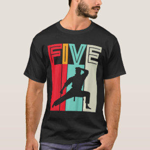 Kinderen 5e verjaardagscadeau Karate Retro Taekwon T-shirt