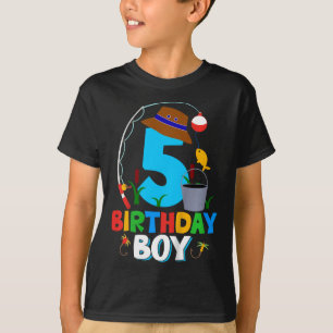 Kinderen 5e verjaardagsshirt jongen vissen vis ver t-shirt