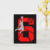 Kinderen 6 Jaar Oud 6e Basketbal Verjaardagsfeest  Kaart (Gele Bloem)