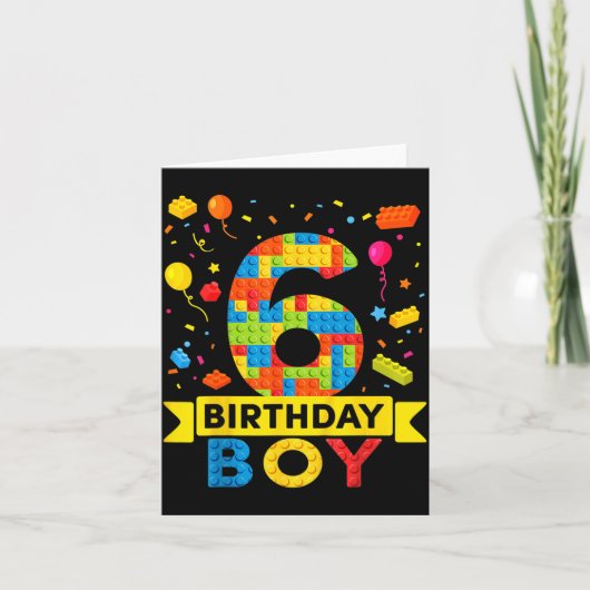 Kinderen 6 jaar oud bouwstenen bouwer 6e kaart (Voorkant)