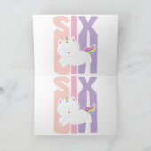 Kinderen 6 Jaar Oud Schattig Caticorn Kat Eenhoorn Bedankkaart (Binnen)