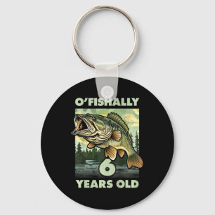 Kinderen 6 Jaar Oud Visser O'fishally 6 Vissen 6de Sleutelhanger