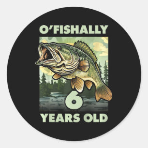 Kinderen 6 Jaar Oud Visser O'visally 6 Vissen 6de Ronde Sticker