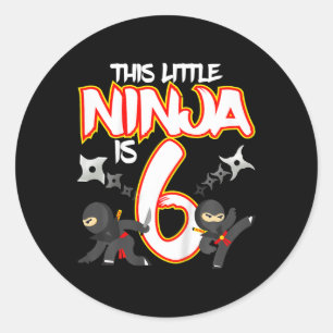 Kinderen 6 Jaar Oude Ninja Verjaardagsfeestje Mart Ronde Sticker