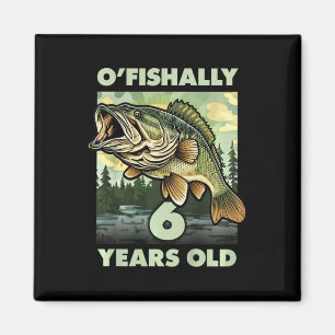 Kinderen 6 Jaar Visser O'fishally 6 Vissen 6de Magneet