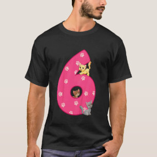 Kinderen 6de Kat Verjaardag Vieren 6 Jaar Oude Kit T-shirt
