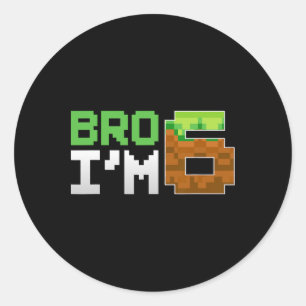 Kinderen 6de verjaardag jongen broer ik ben 6 jaar ronde sticker