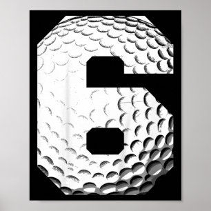 Kinderen 6e verjaardag jongen golfspeler golf 6 ja poster
