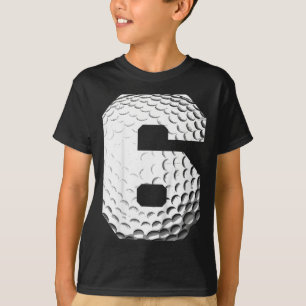 Kinderen 6e verjaardag jongen golfspeler golf 6 ja t-shirt
