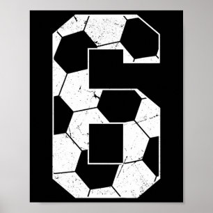 Kinderen 6e verjaardag Jongen Voetbalspeler Voetba Poster